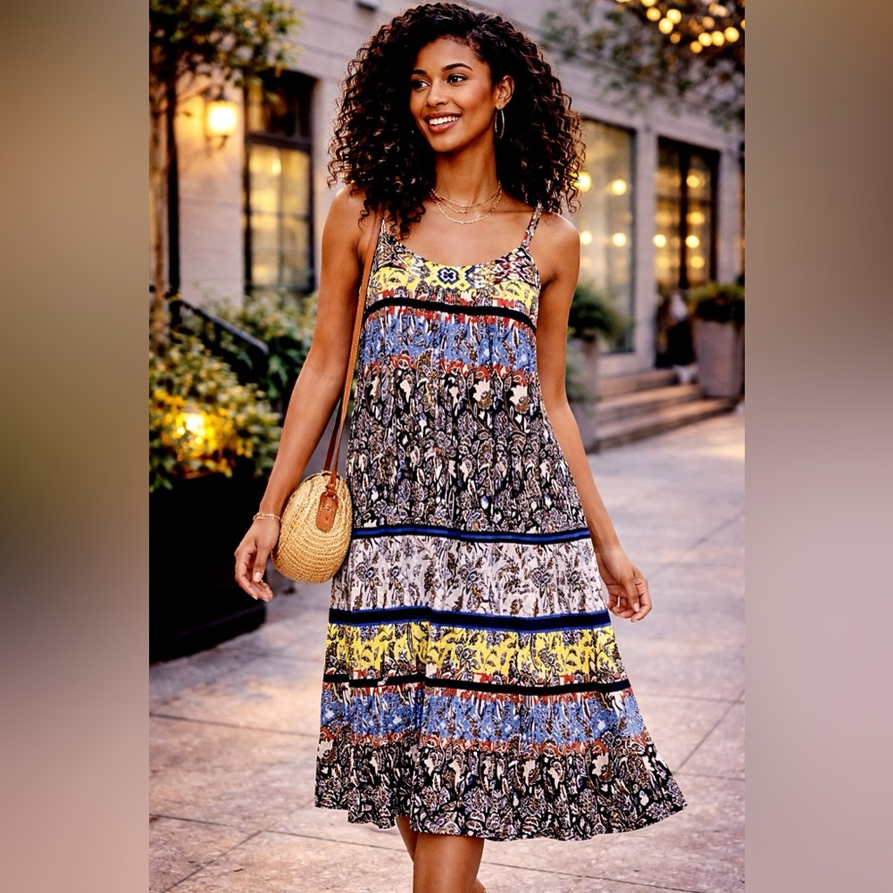 Anthropologie One September Boho Embroidered Maxi Dress – Size Medium